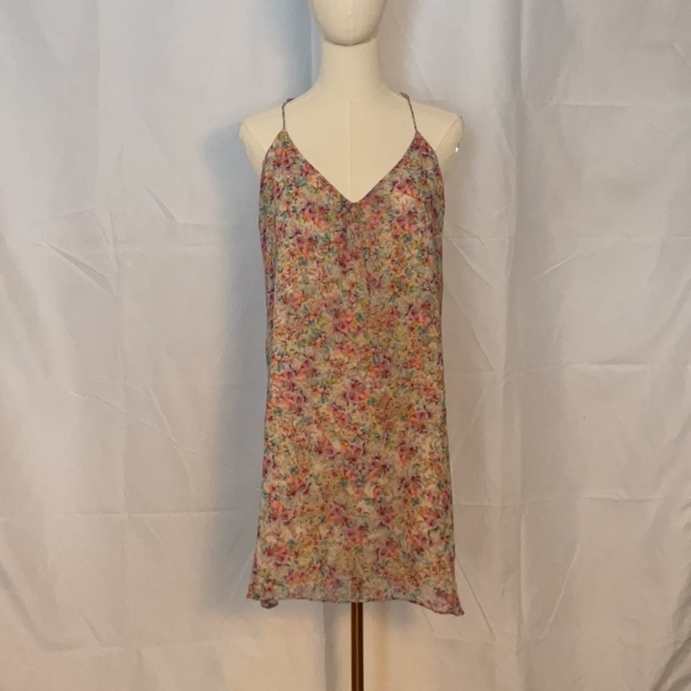 Lavender Brown floral dress with racer back size M